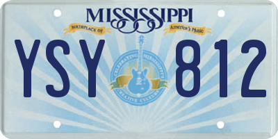 MS license plate YSY812