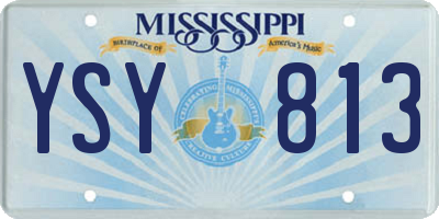 MS license plate YSY813