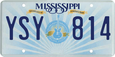 MS license plate YSY814