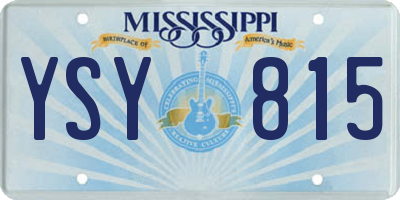 MS license plate YSY815