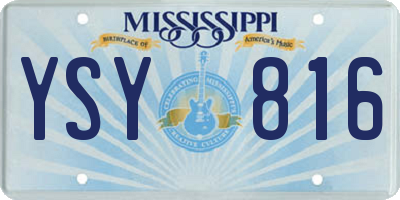 MS license plate YSY816