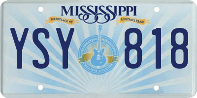 MS license plate YSY818