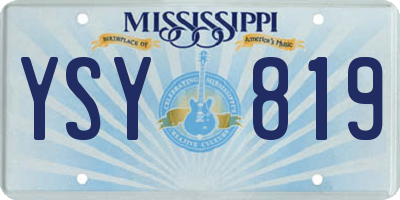 MS license plate YSY819