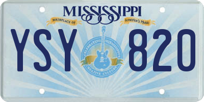 MS license plate YSY820
