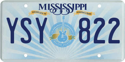 MS license plate YSY822