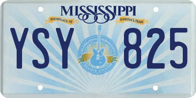 MS license plate YSY825