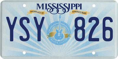 MS license plate YSY826