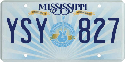 MS license plate YSY827