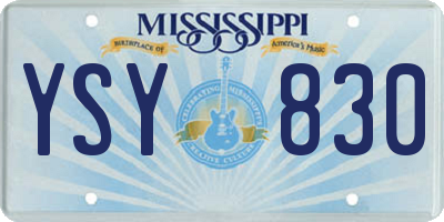 MS license plate YSY830