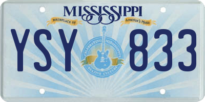 MS license plate YSY833