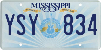 MS license plate YSY834