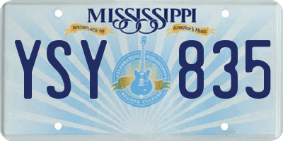 MS license plate YSY835