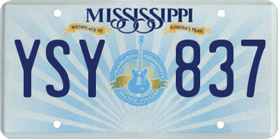 MS license plate YSY837