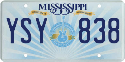 MS license plate YSY838
