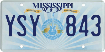 MS license plate YSY843