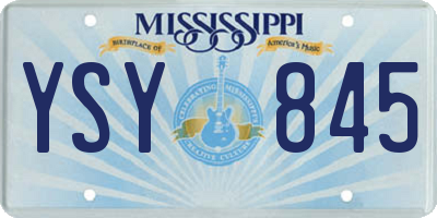MS license plate YSY845