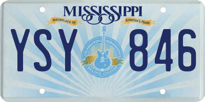 MS license plate YSY846