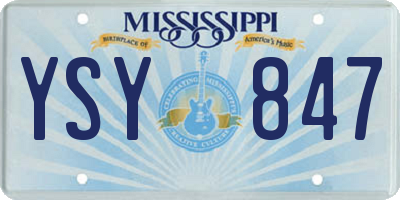 MS license plate YSY847
