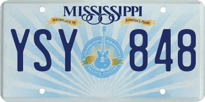 MS license plate YSY848