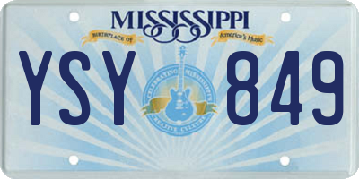 MS license plate YSY849