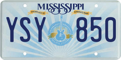 MS license plate YSY850
