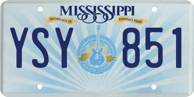 MS license plate YSY851