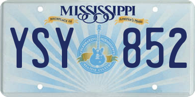 MS license plate YSY852