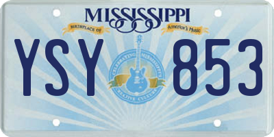 MS license plate YSY853