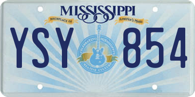 MS license plate YSY854