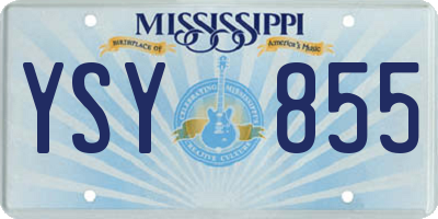 MS license plate YSY855