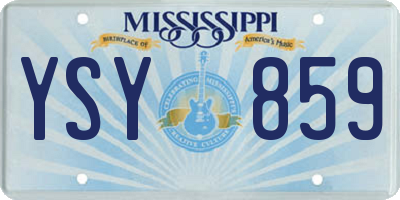 MS license plate YSY859