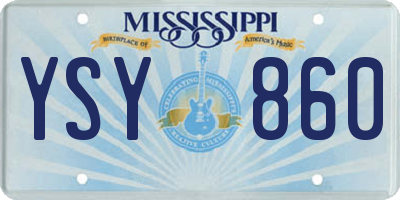 MS license plate YSY860