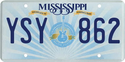 MS license plate YSY862