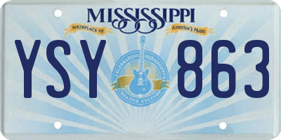 MS license plate YSY863