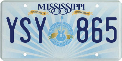 MS license plate YSY865