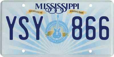 MS license plate YSY866