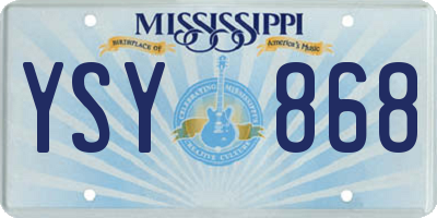 MS license plate YSY868