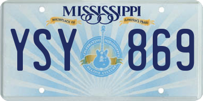MS license plate YSY869