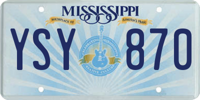 MS license plate YSY870