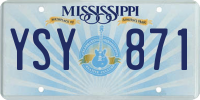 MS license plate YSY871