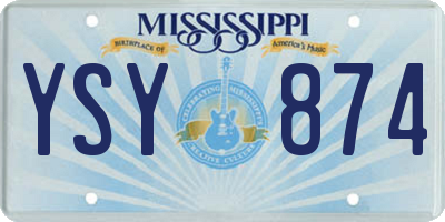 MS license plate YSY874