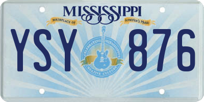 MS license plate YSY876