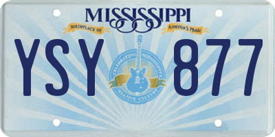 MS license plate YSY877