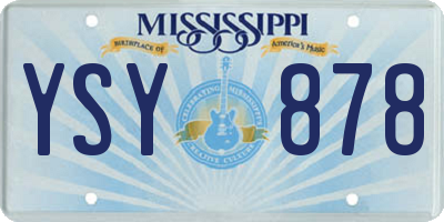 MS license plate YSY878