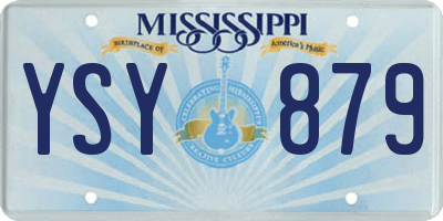 MS license plate YSY879