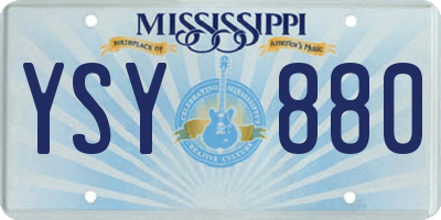 MS license plate YSY880