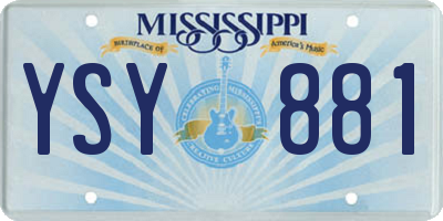 MS license plate YSY881