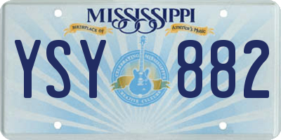 MS license plate YSY882