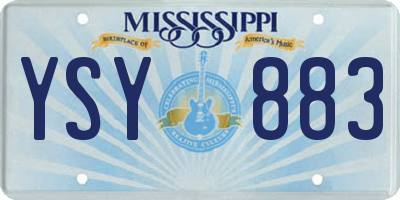 MS license plate YSY883