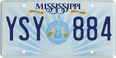 MS license plate YSY884